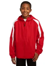 Sport-Tek YST81 Youth Fleece-Lined Colorblock Jacket.