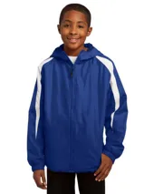 Sport-Tek YST81 Youth Fleece-Lined Colorblock Jacket.